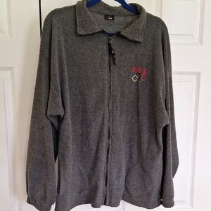 USA Embroidered Gray Zip-Up Jacket